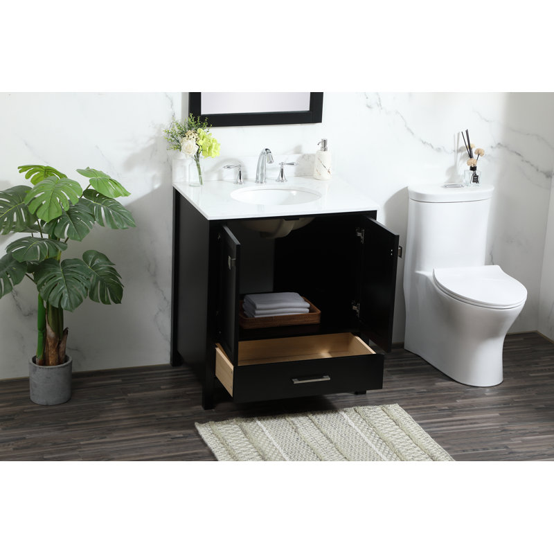 Ensemble de meuble-lavabo simple 30 po, Noir