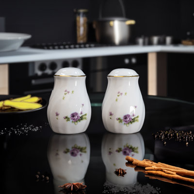 Ensemble salière et poivrière en porcelaine blanche Nika