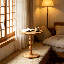 Table basse ronde de 40 cm (15,75 po) en bois massif pour salon