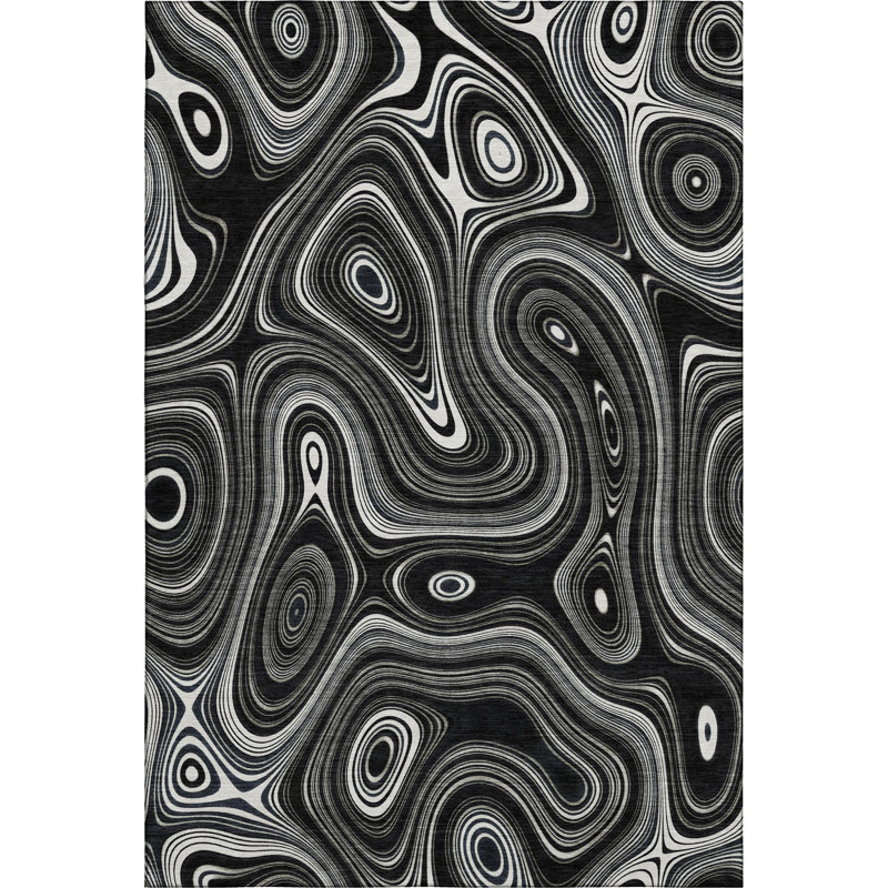 Premium Machine Washable Mayfield AMF2097 Geometric Rug, 3' x 5', Aloe
