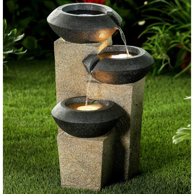Outdoor Cascade Fountain with Lights