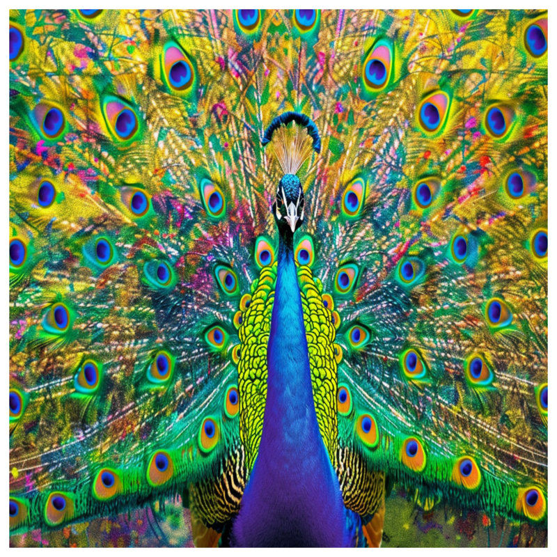 Vibrant Peacock Feathers Duvet Covers, Twin