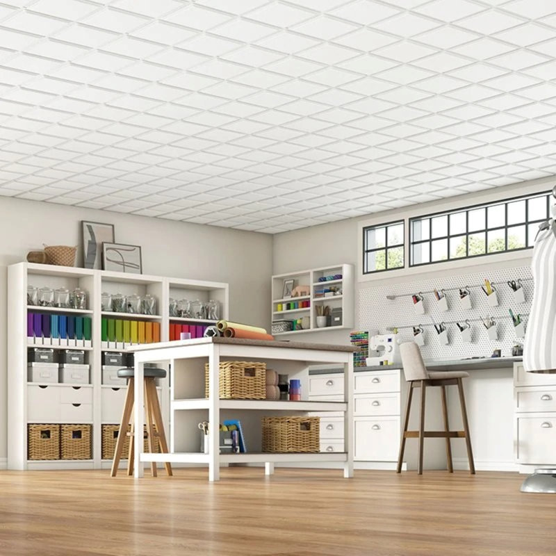 Cascade Square Tegular 15/16 2 ft. x 2 ft. Drop-In Mineral Fiber Acoustic Ceiling Tile in White, Set of 12