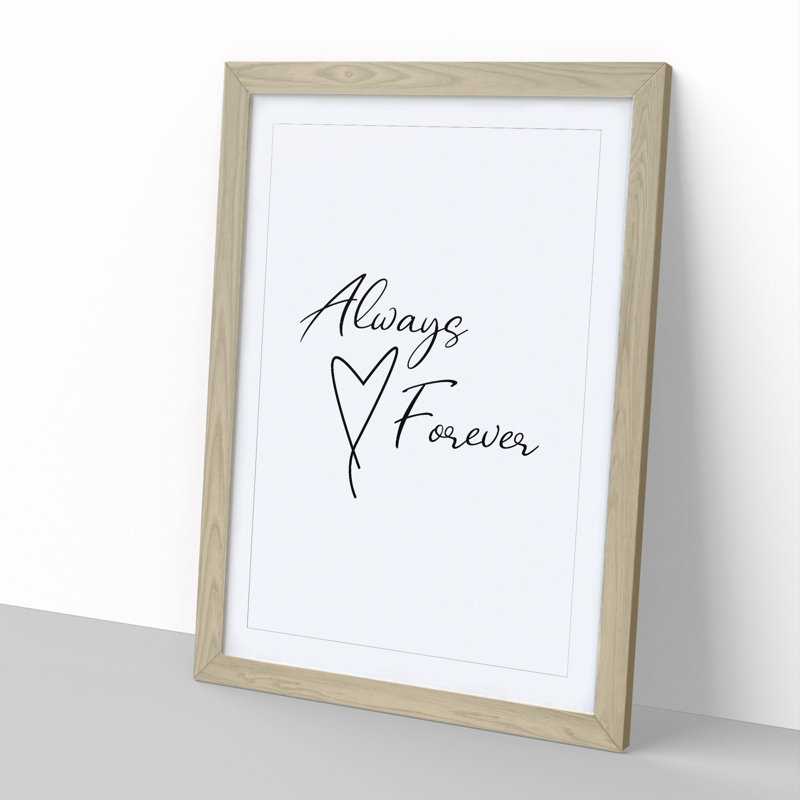 Always and Forever - Picture Frame Typography, 90cm H x 65cm W x 2cm D, Oak