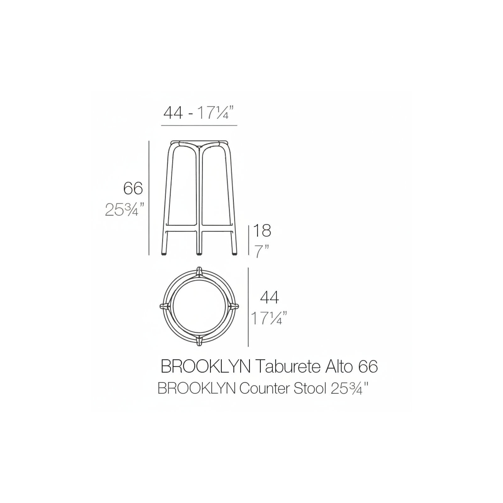 Brooklyn Bar Stool (Indoor/Outdoor), Ecru, Counter Stool (25.75'' Seat Height)