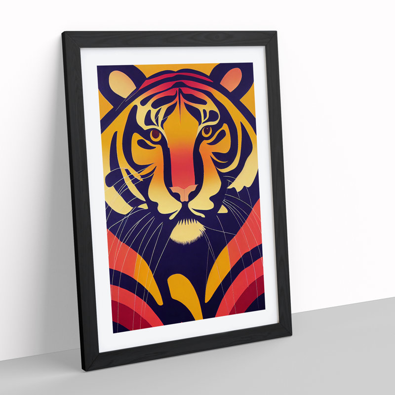 Tiger - Framed Print, Black, 64cm H x 46cm W x 2cm D