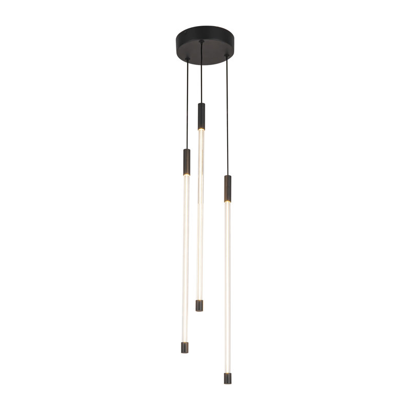 Motif 3 - Light LED Pendant, Black, 20.625" H x 5.5" W x 5.5" D