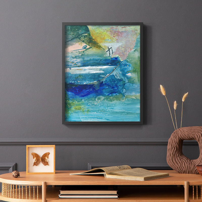 «Spring Winds VII», reproduction encadrée - bois massif, Noir, H 20 po x l 16 po