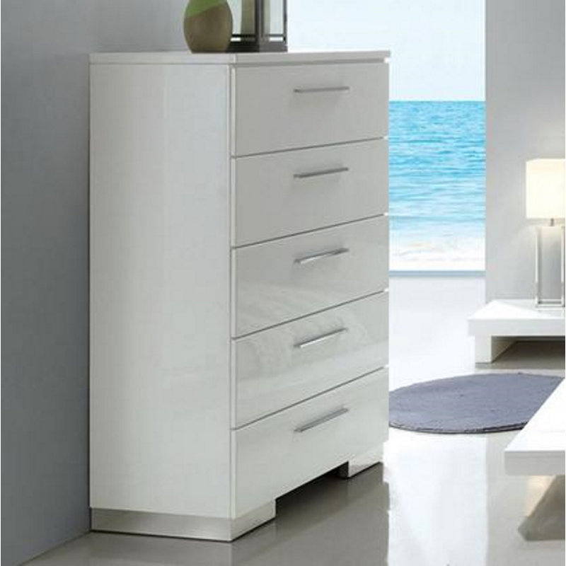 Coffre à 5 tiroirs 31,125 po Vegard, Blanc