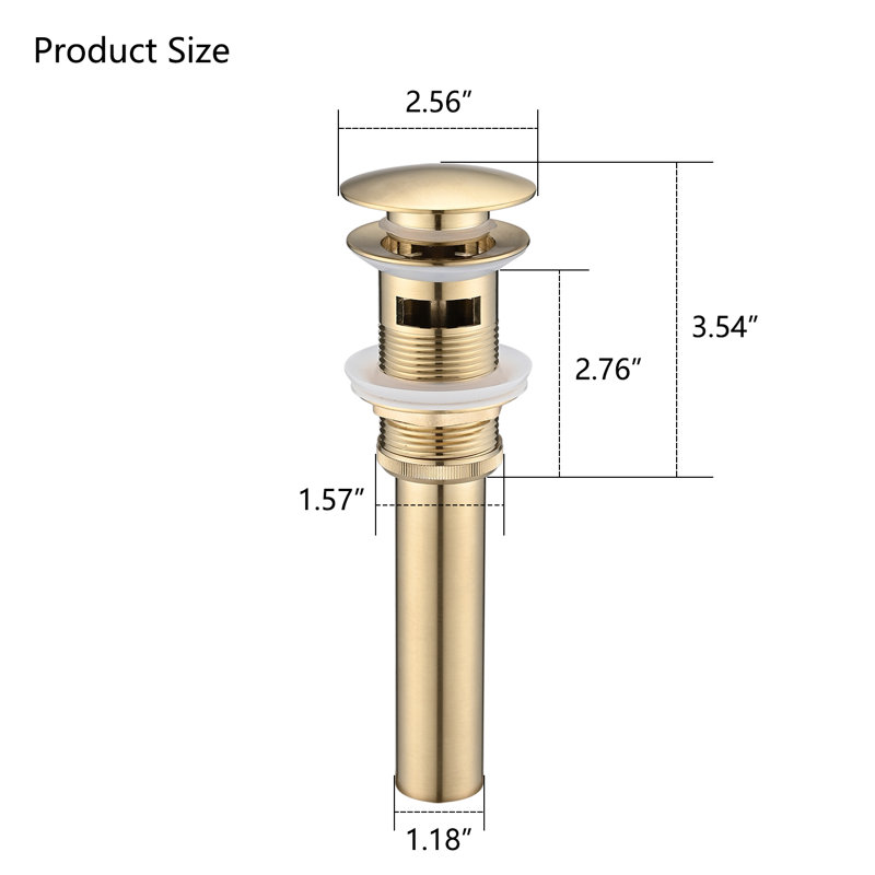 2.75'' W Pop-Up Yes, Brushed Gold