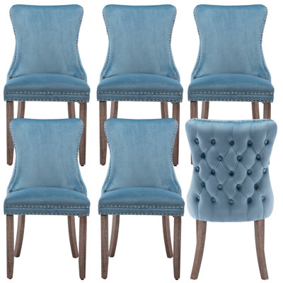 Seita Tufted Velvet Upholstered Wingback Parsons Chair