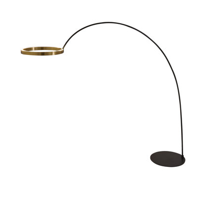 Rushell 82'' Black LED Arched Floor Lamp with USB