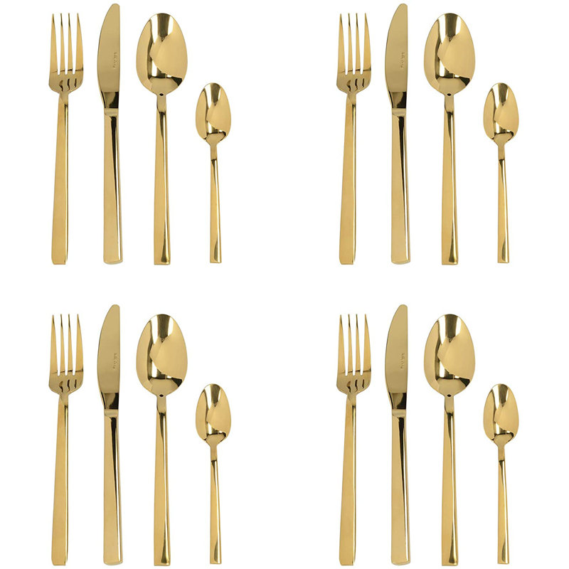 Mikasa Ciara Diseno 16 Piece Cutlery Set, Gold
