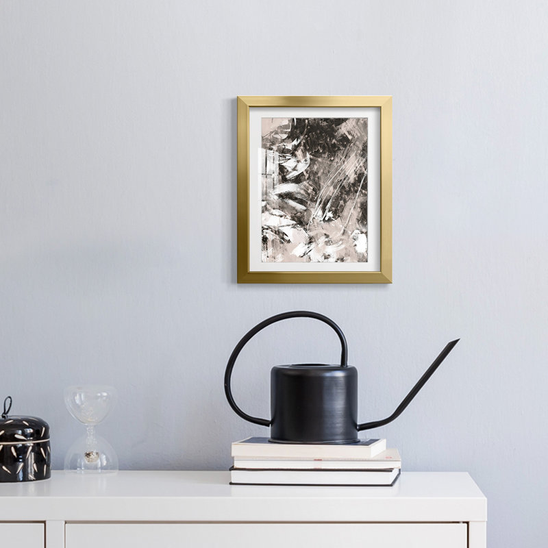 Blush Blackboard II - impression encadrée, H 28,5 po x l 20,5 po, Doré