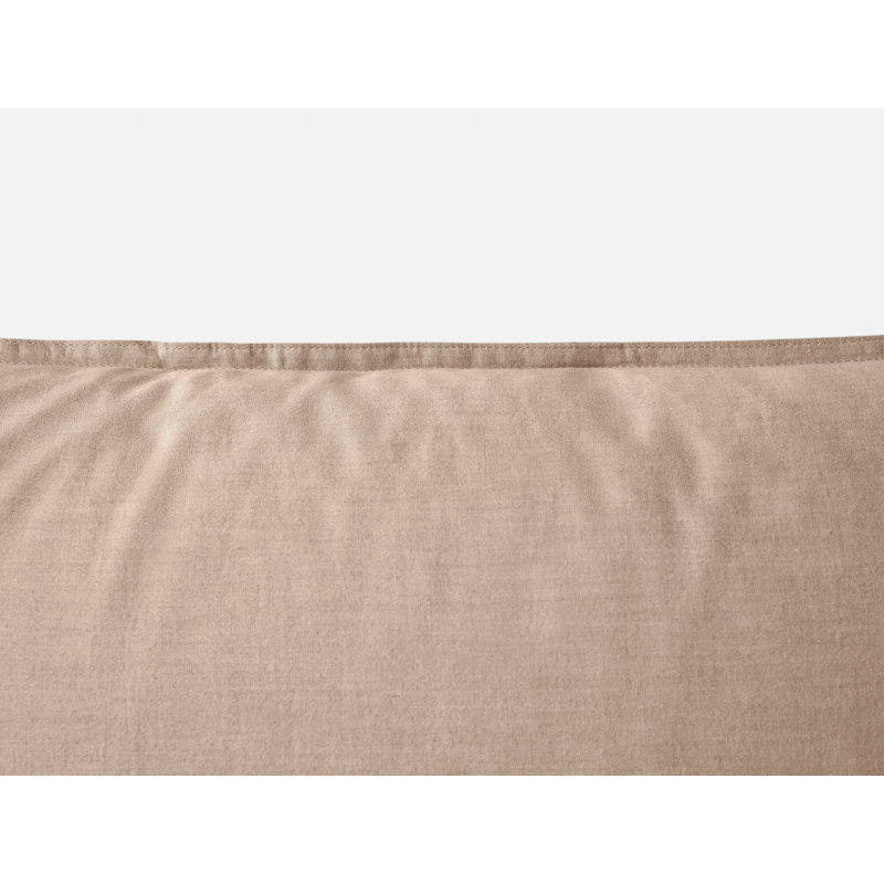 Couvre-oreiller en percale organique froissé standard, Chambray noisette, Standard