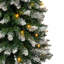 Sapins artificiels Frostvale préilluminés en 3 parties, forme crayon, avec pointes enneigées et lumières DEL blanc chaud, pour porche d'entrée