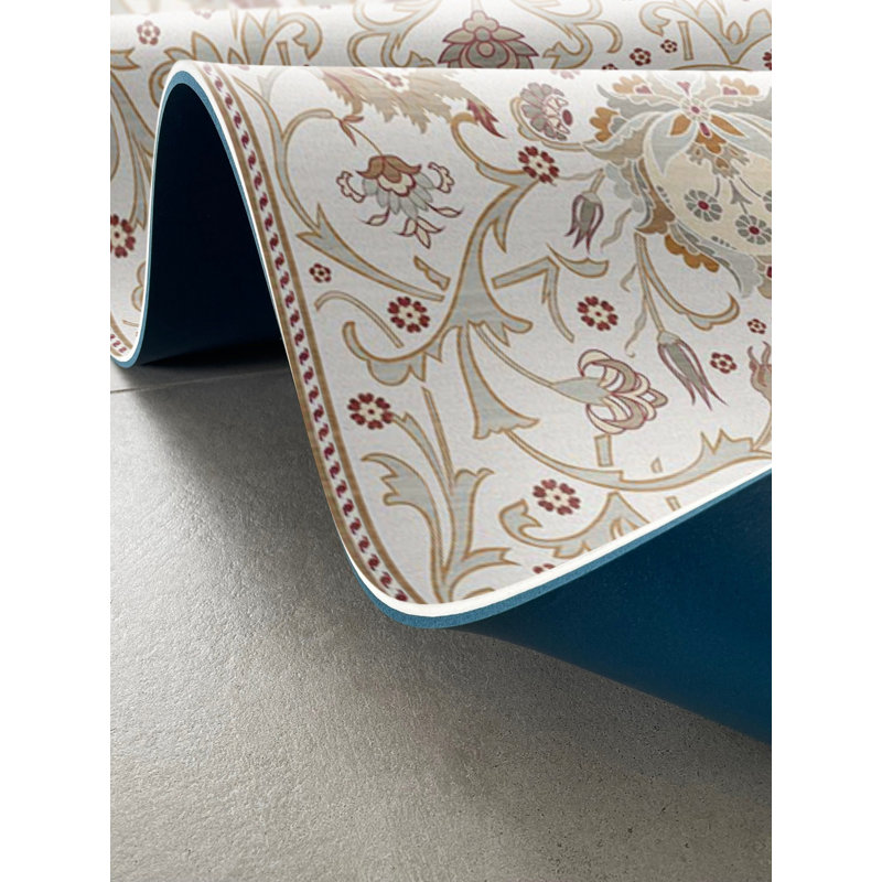 Castany Orange Cushioned Kitchen Mat, Rectangle 2' x 8'