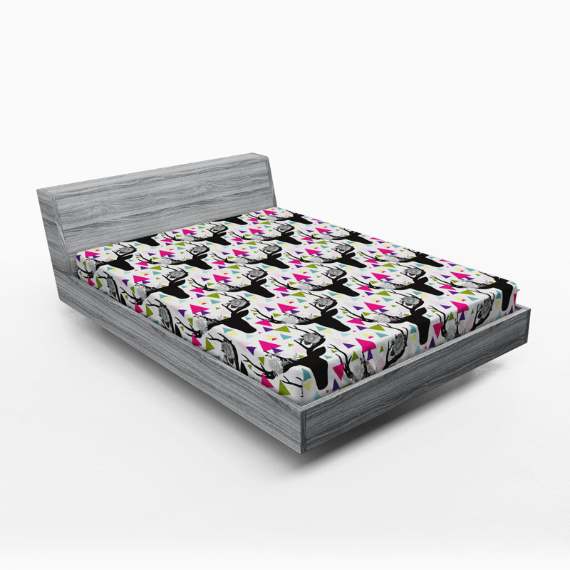 Microfiber Geometric Fitted Sheet, Full Fitted Sheet