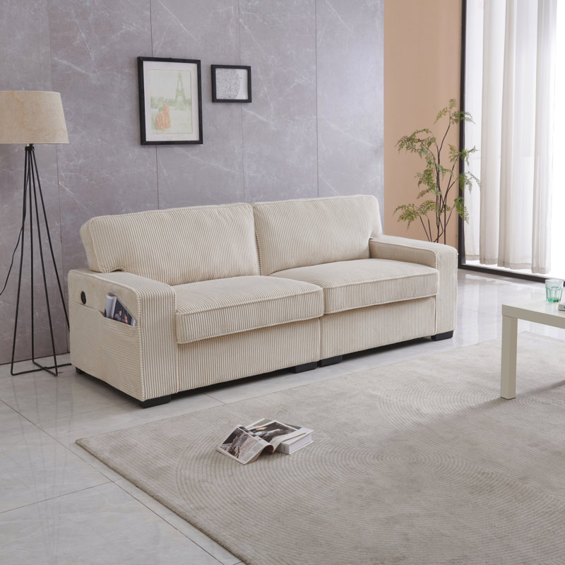 Causeuse moderne pour salon, chambre à coucher, Crème, crème