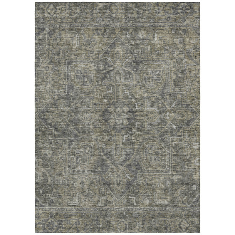 Washable Abstract Indoor / Outdoor Rug, Rectangle 2'6" x 3'10"