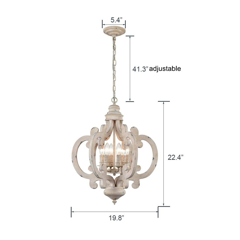 Lustre en bois 6 lumières