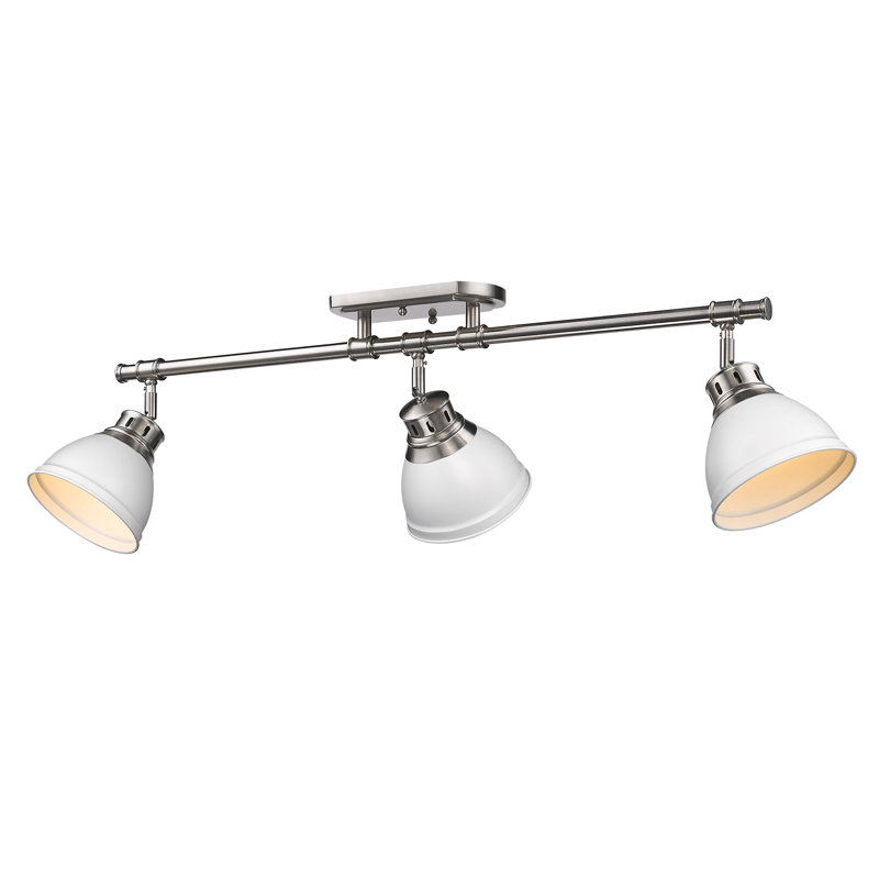 Bryannah 3-Light Semi-Flush - Track Light, Pewter, Matte White