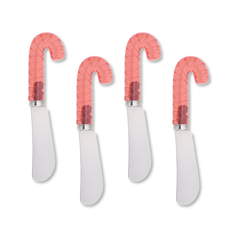 Candy Cane Transparent Polyresin Cheese Spreader, S4
