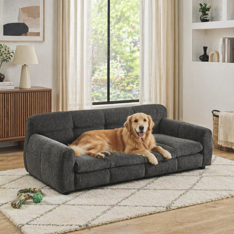 Lit moelleux et confortable pour animaux de compagnie de grande taille, Dark Grey