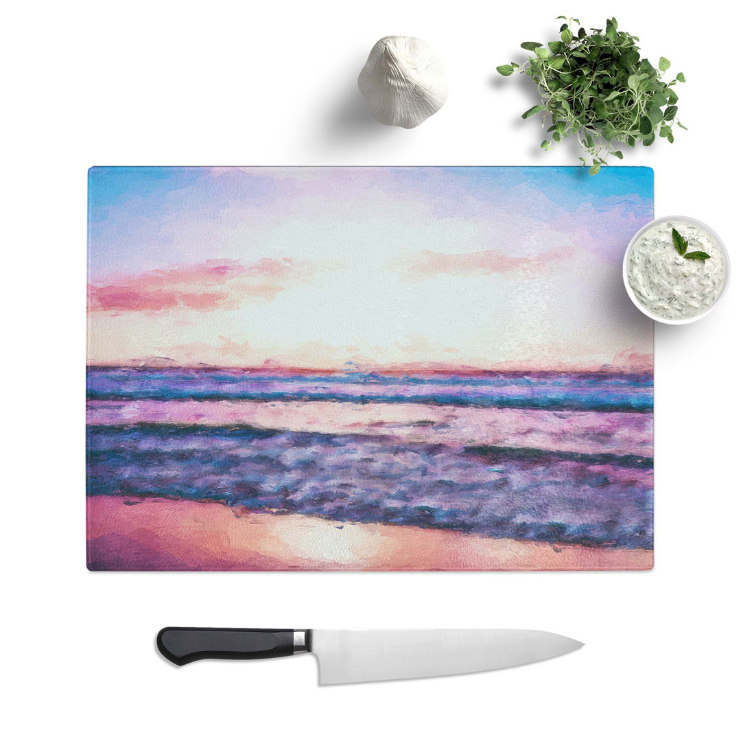 Tempered Glass Beach Chopping Board