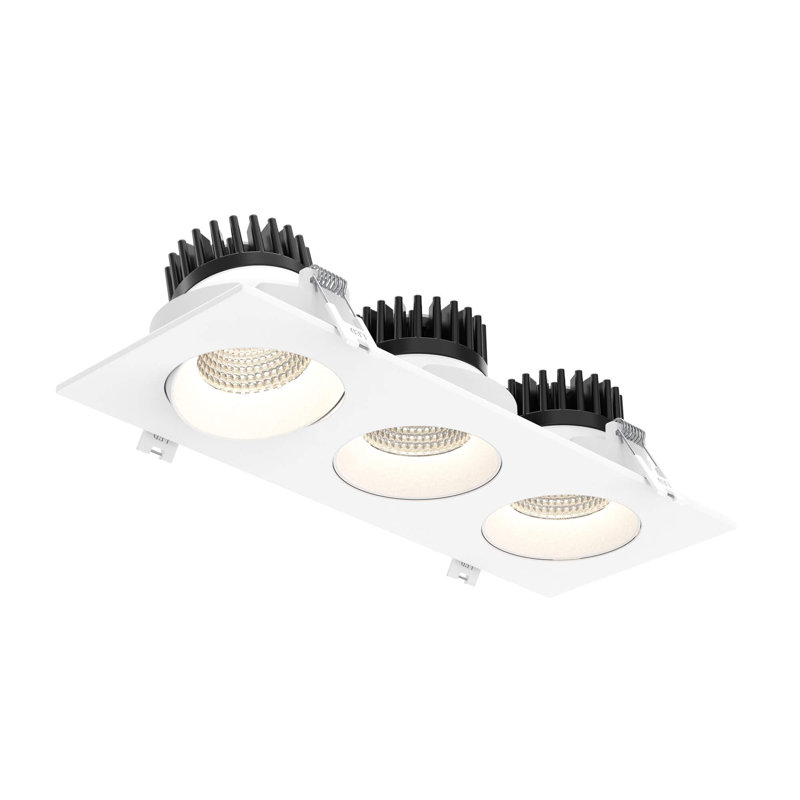 Lumière à cardan réglable régressé 3,5 pouces Revolve Trio, Blanc