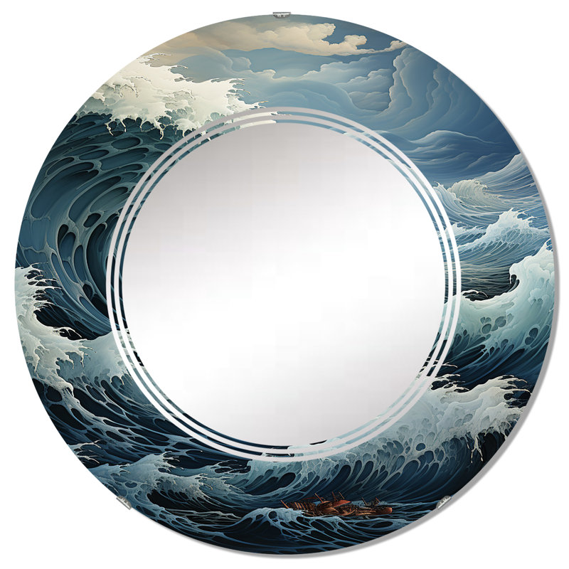 Aubart - Miroir mural rond, 32 po x 32 po