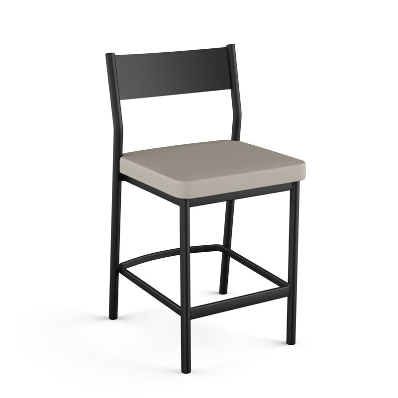 Tabouret de comptoir Latitude Run® Cullison, Gris-beige, Noir, noir, noir, noir