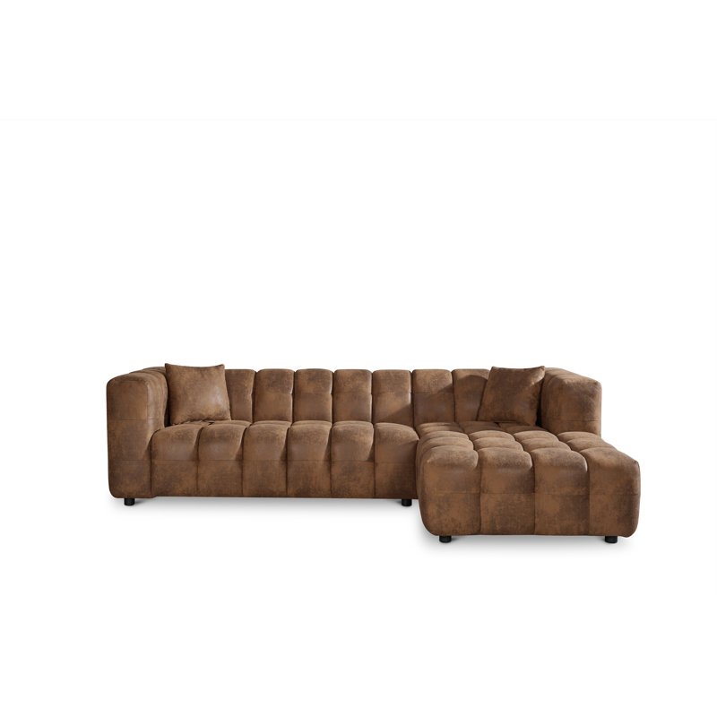 Amieleigh 5 Seater Corner Sofa , Brown, Right Hand Facing