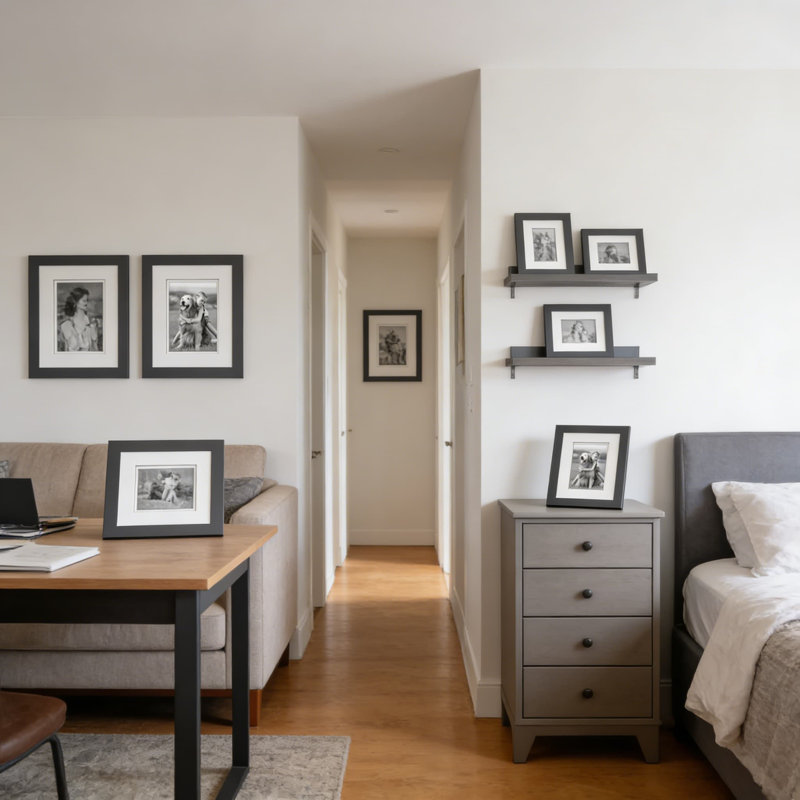 Cadre photo 8 x 10 avec double passe-partout blanc pour photos 5 x 7 - Cadre de table en bois massif ou mural - Présentoir horizontal ou vertical polyvalent pour la décoration de la maison et du bureau