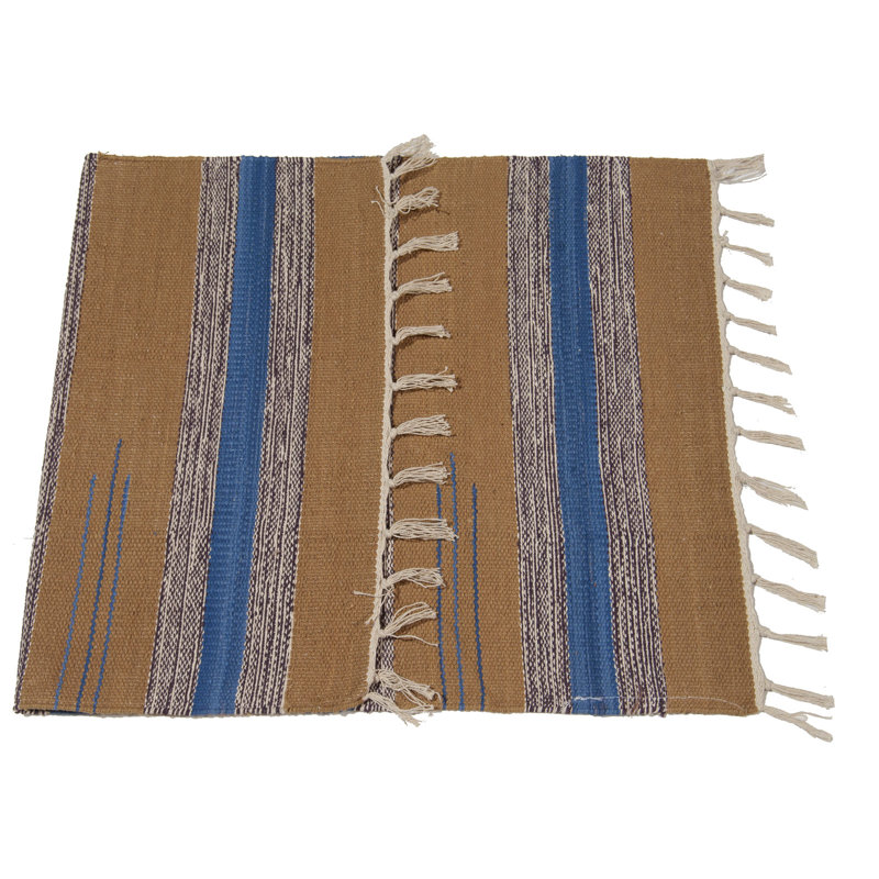 Max Rectangle 50 cm x 80 cm Striped Hand Loomed Area Rug