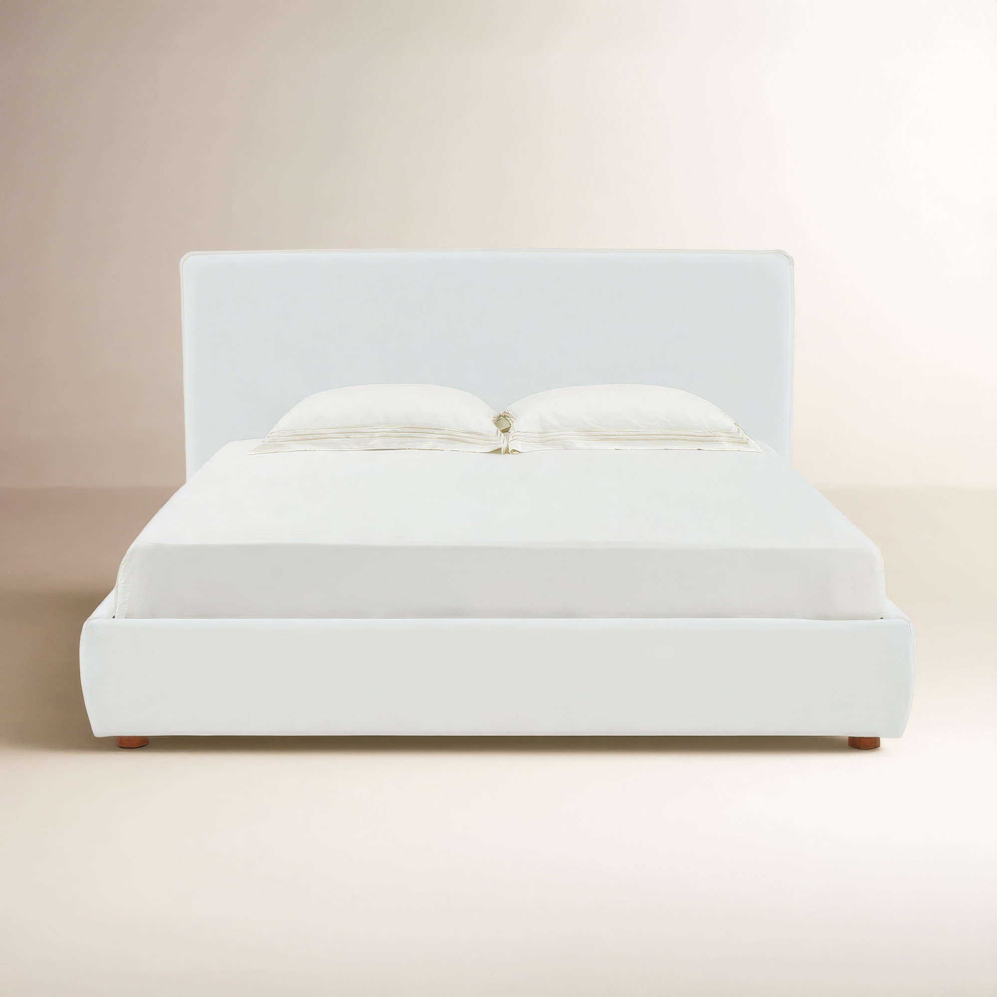 Callahan Upholstered Bed, Ivory Boucle, Queen