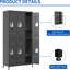 Casiers en métal 72 po avec serrure de 72 po, armoire à 6 portes pour divers besoins, casiers noirs, espace de rangement suffisant pour les employés, différents espaces convenables,