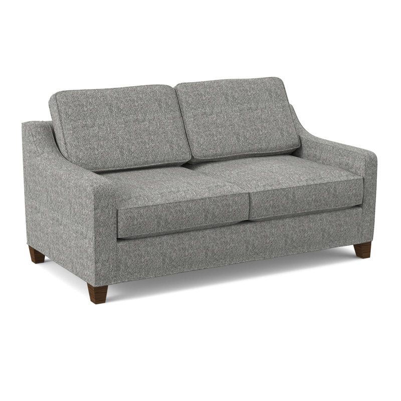 Clark 74" Square Arm Sofa with Reversible Cushions, Connelly Dove, Montana Walnut
