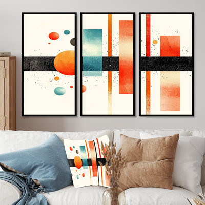 Dynamic Rectangle Balance Of Geometry I - Abstract Geometric Wall Art Set