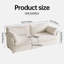 178Cm Beige White Loveseat Sofa, Small 2 Seater Sofa With 2 Pillows