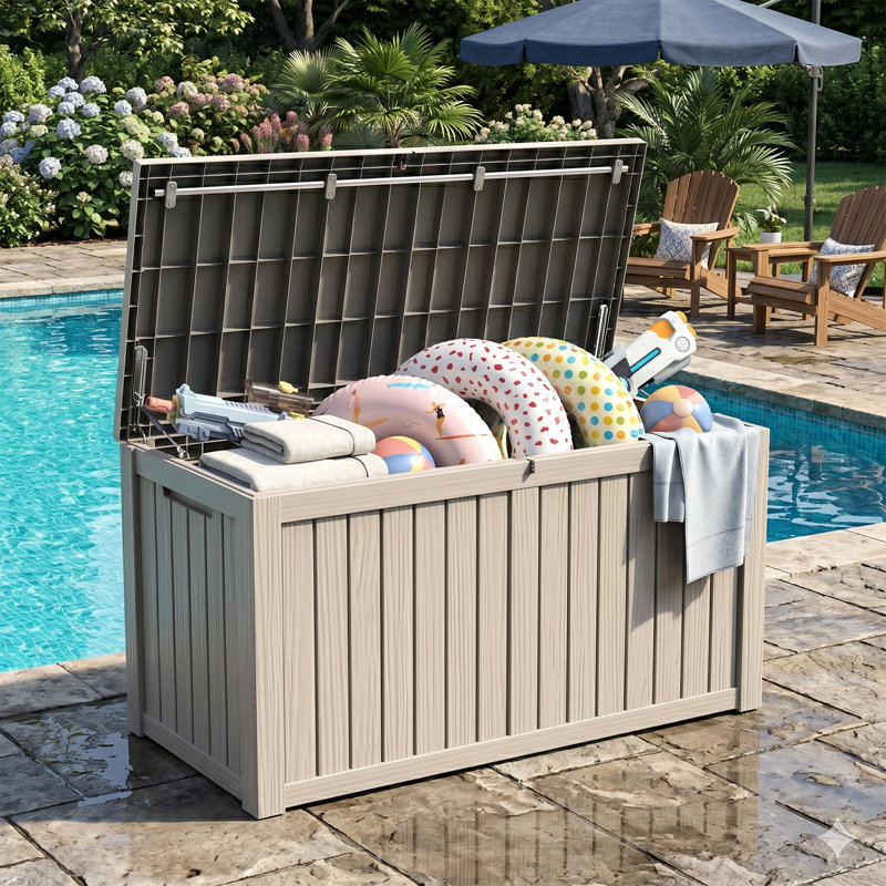 Boîte de rangement pour terrasse 150 gallons, Boîte de rangement 150 gallons en résine