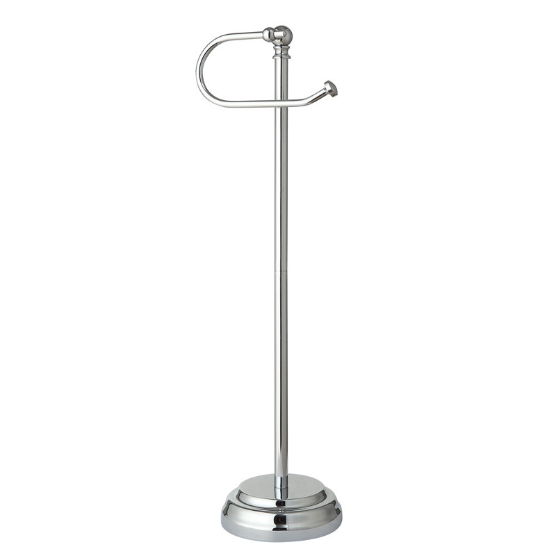 Porte-papier hygiénique sur pied pour salle de bain, Chrome