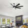 72-Inch 8-ABS Blade Large Space Modern Black Ceiling Fan Light With Lighting, Remote Control Adjustment, And Timing Function