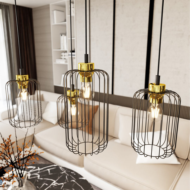 Aginah 4 - Light Pendant, Matte Black/Gold