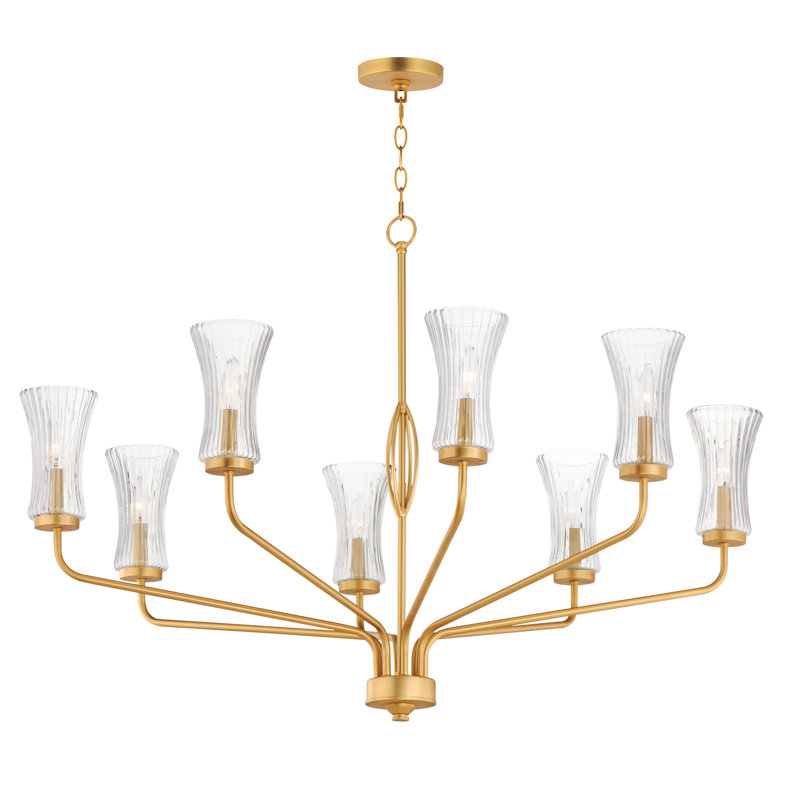 Yuriko 8 - Light Steel Dimmable Classic / Traditional Chandelier