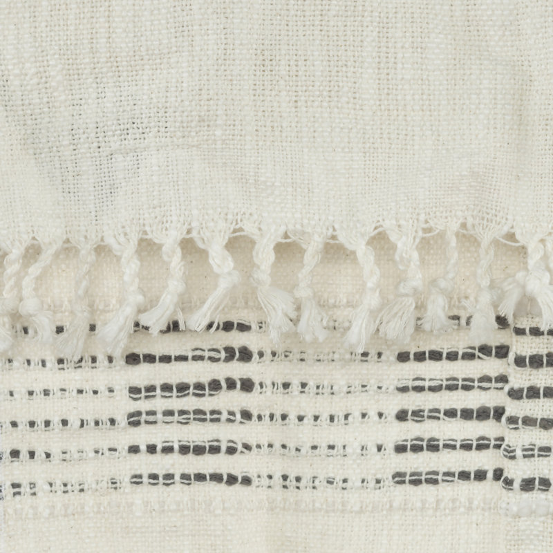 Alora Hand Woven Throw Blanket, Gray/White