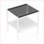 Verre trempé gris café & amp; Ensemble de tables de bout pour le salon, facile à nettoyer et amp; Vaste espace de rangement-278998338