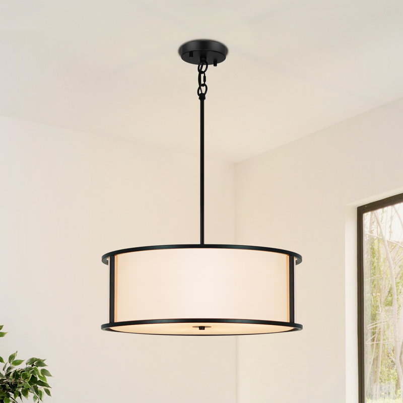 Luminaire suspendu cylindrique à 4 lumières