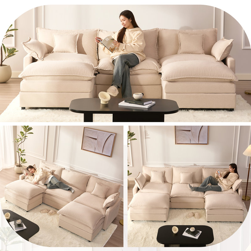 3 Seater Sofa, Beige, Linen