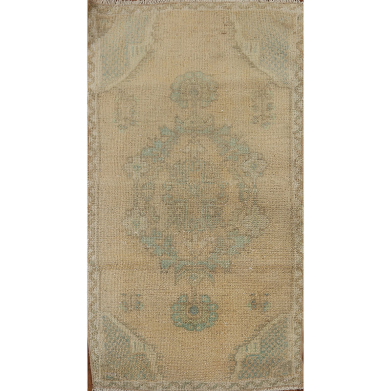 Tapis géométrique en laine turque Anatolian noué à la main 2 x 3
